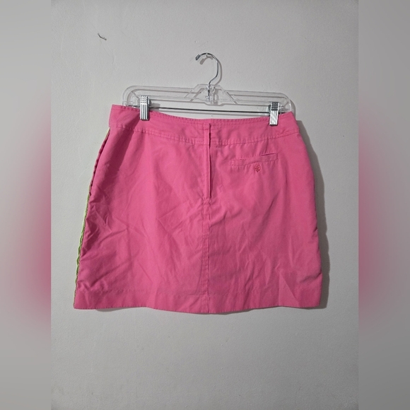 Lilly Pulitzer VTG Size 8 Tennis Skirt Skort Golf Pink Green Rickrack Trim - Picture 2 of 9